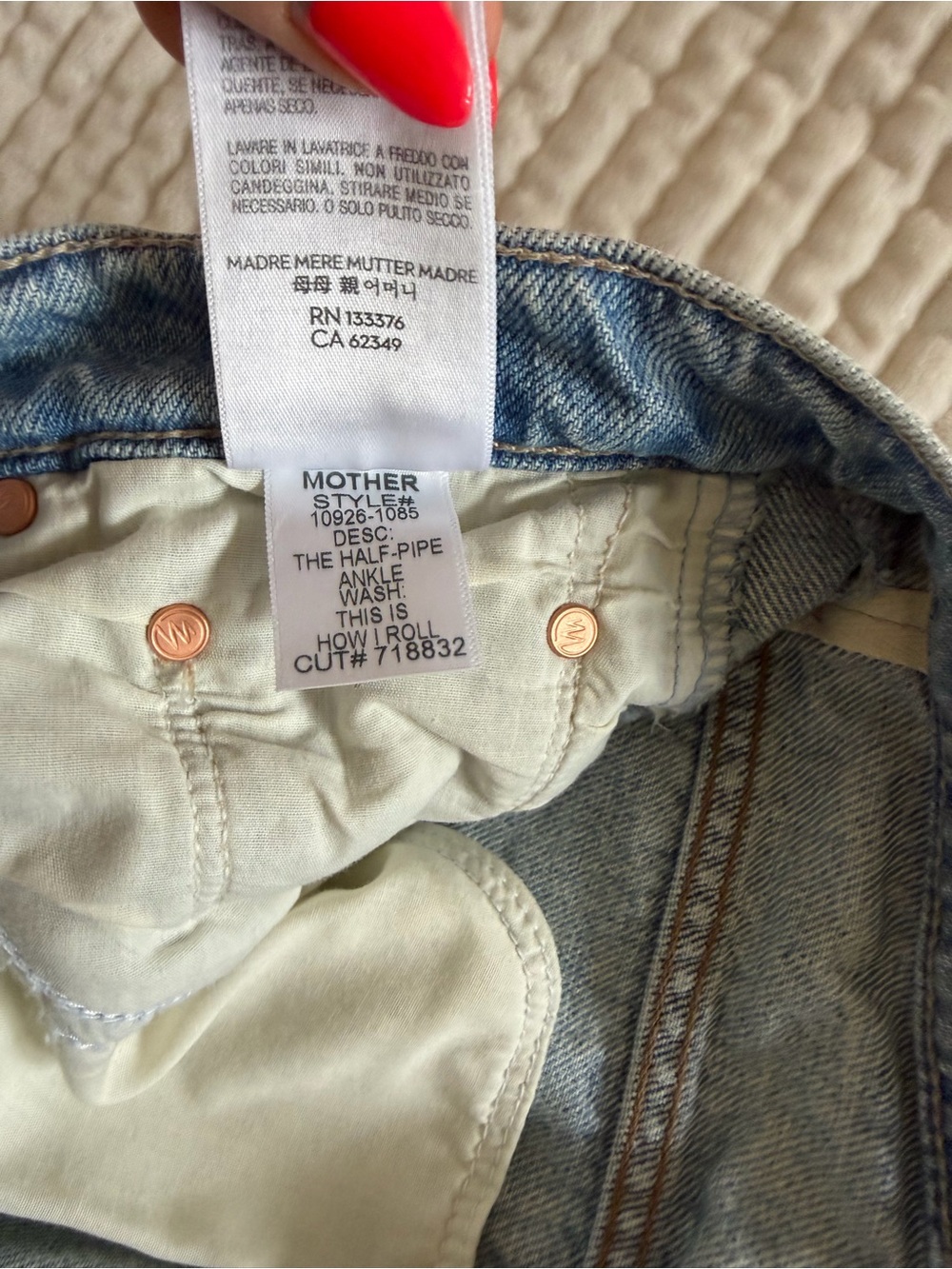 MOTHER Half-Pipe Ankle “This Is How I Roll” - *NWT* Size 25 - Picture 8 of 11